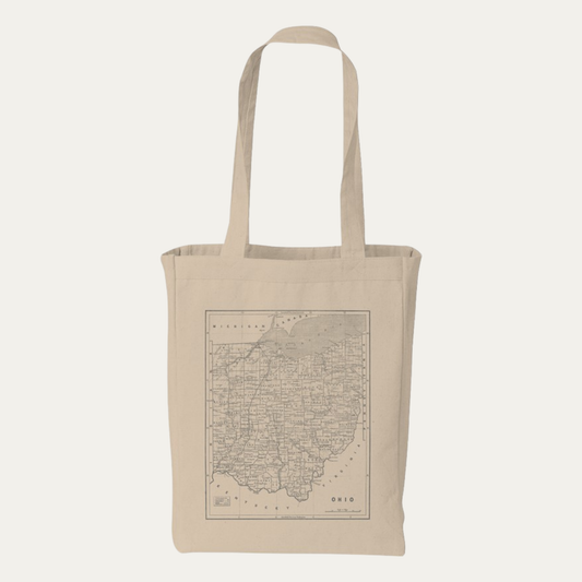 1842 Ohio Map, 100% cotton tote