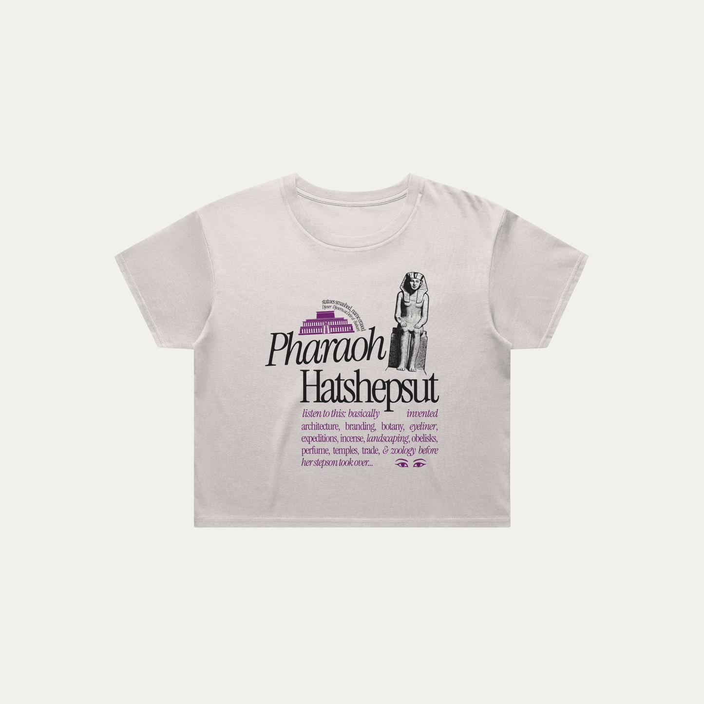 Pharaoh Hatshepsut (1507–1458 BCE) — crop tee