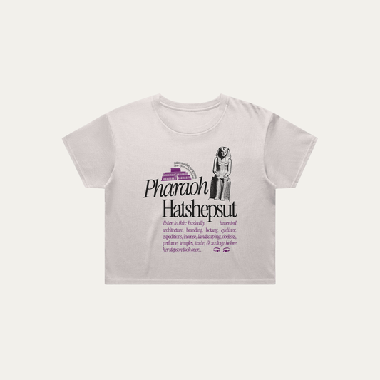 Pharaoh Hatshepsut (1507–1458 BCE) — crop tee