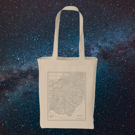 1842 Ohio Map, 100% cotton tote